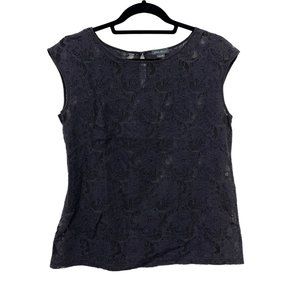 Eddie‎ Bauer short sleeve lace womens blouse semi sheer Size: M